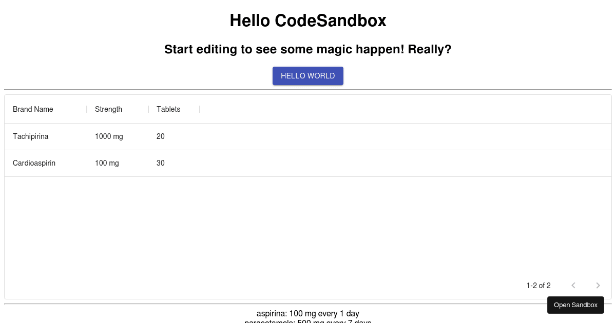 react - Codesandbox