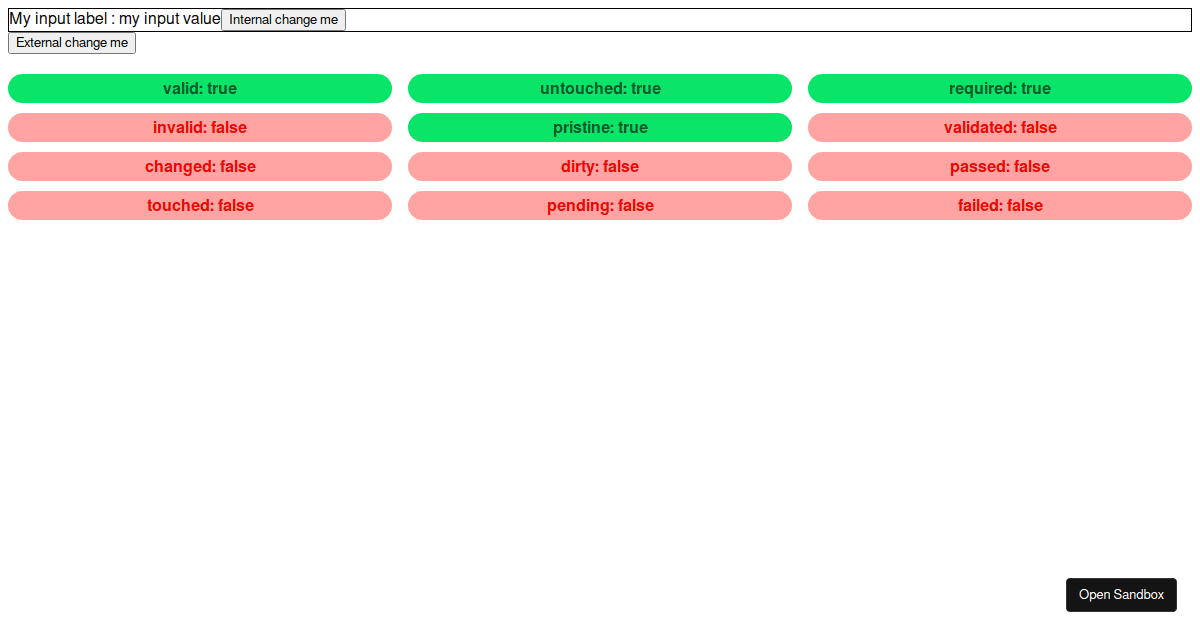 Vee Color Code vee-validate changed flags for objects - Codesandbox