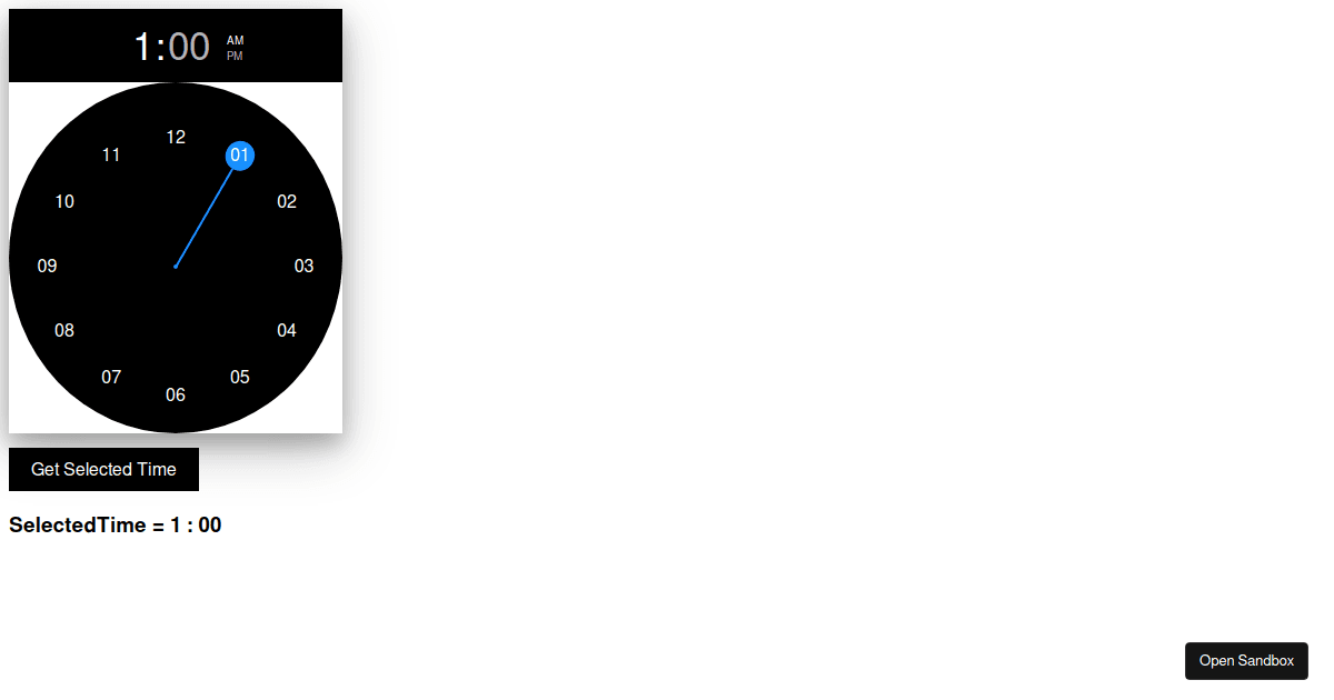 AnalogclocktimePicker Codesandbox