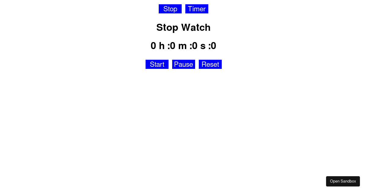 stoptimer Codesandbox