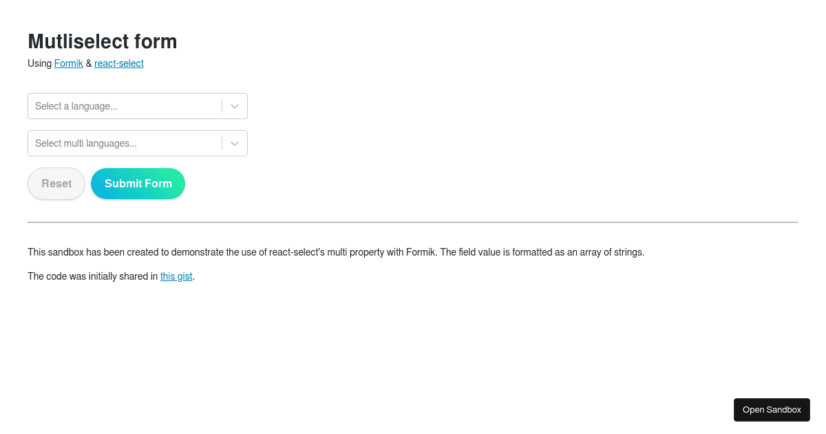 formik & react-select multi - Codesandbox