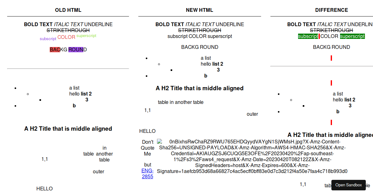 html-comparison - Codesandbox