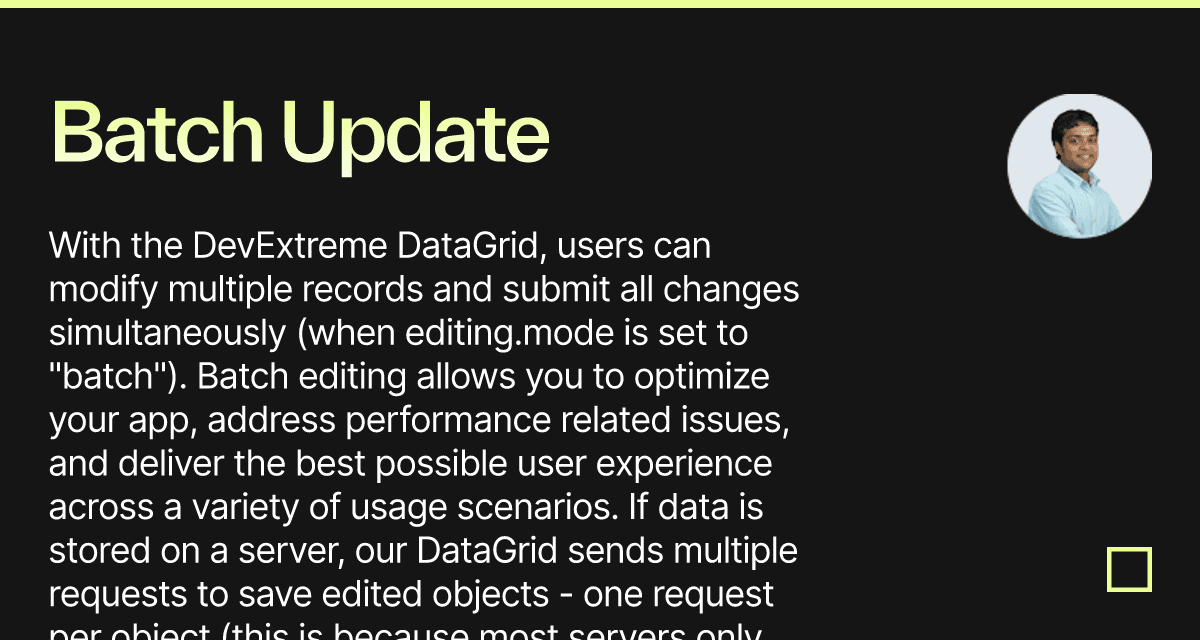 Batch Update Request - DevExtreme Data Grid (forked) - Codesandbox