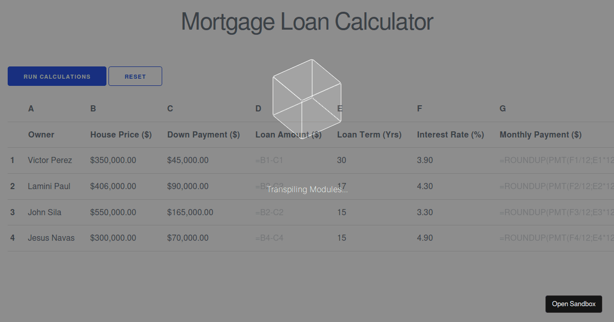 mortgageloanhyperformulaexample Codesandbox