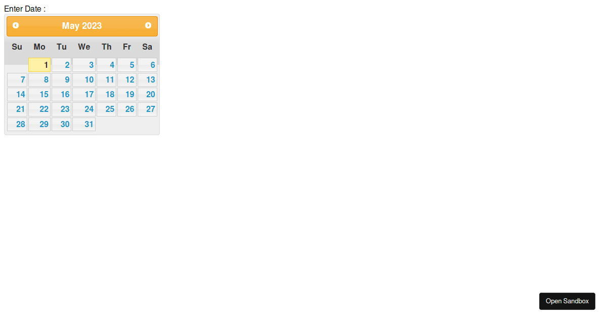 jquerydatepicker Codesandbox
