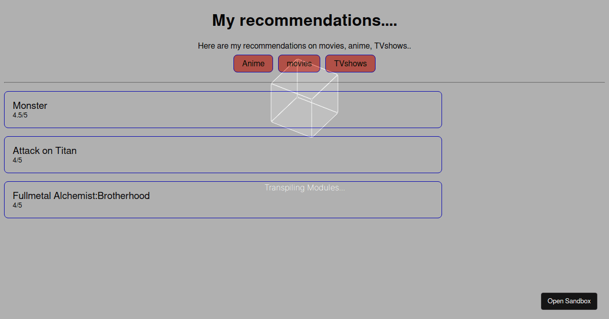 saraths-recommendations - Codesandbox