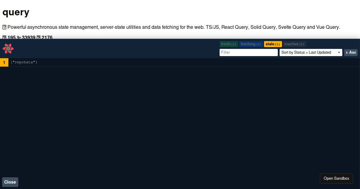 tannerlinsley/react-query: simple - Codesandbox