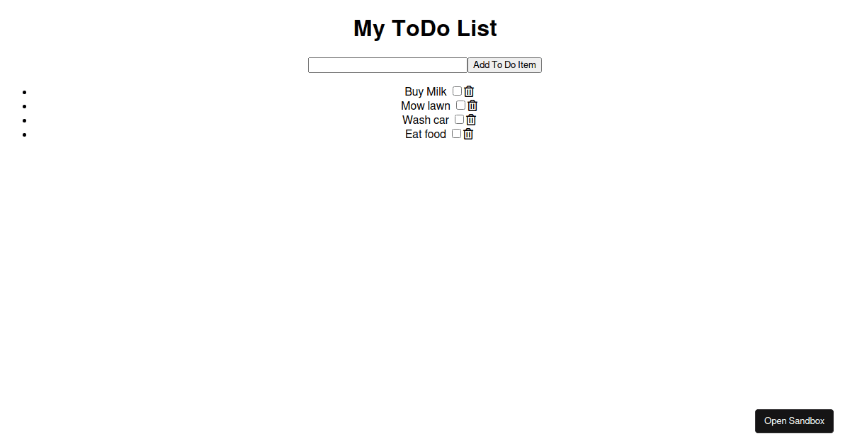 Angular ToDo List - Codesandbox
