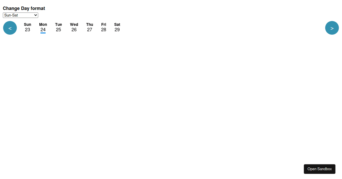 react-horizontal-calendar - Codesandbox