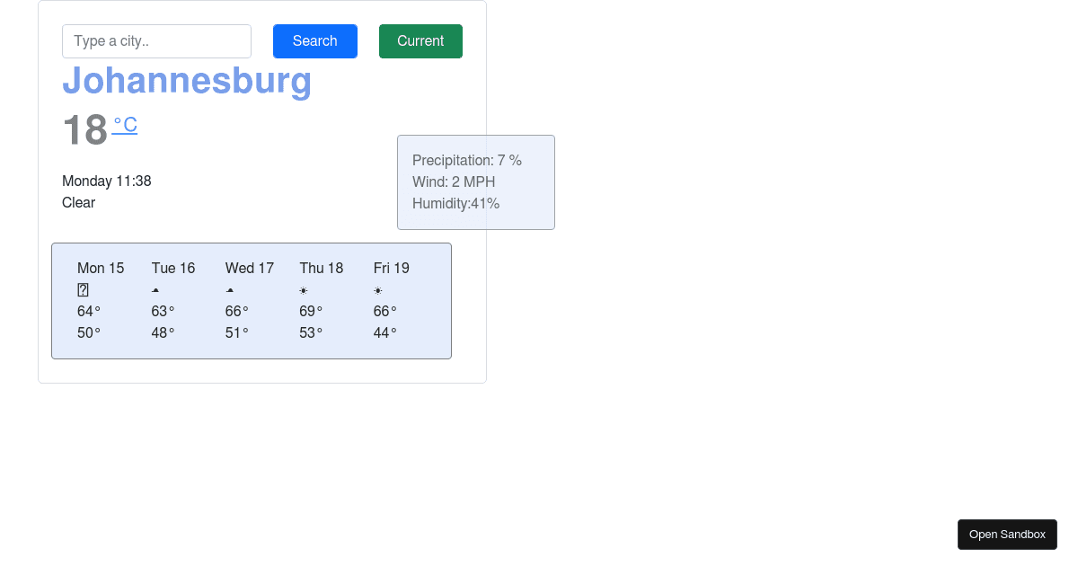 JavaScript/Api week 5 - Codesandbox
