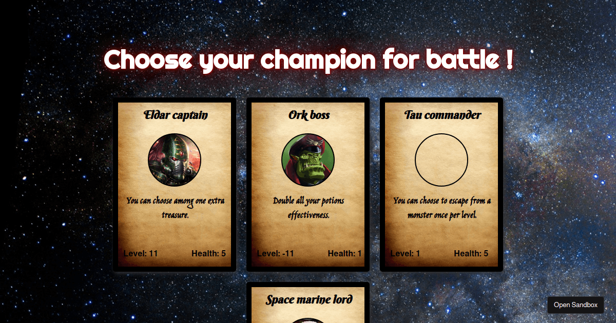 fantasycardgame Codesandbox