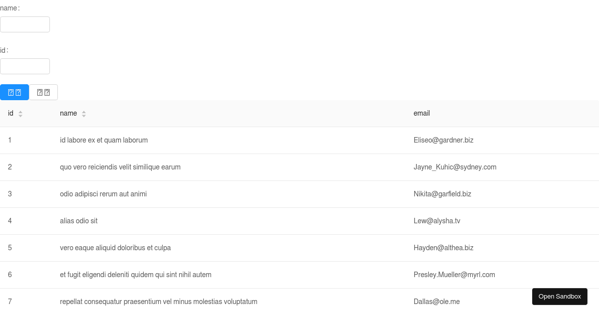 rxjs table - Codesandbox