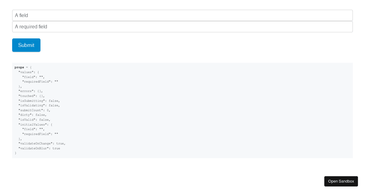 Formik Codesandbox Template - Codesandbox