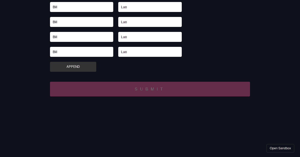 React Hook Form - useFieldArray (forked) - Codesandbox