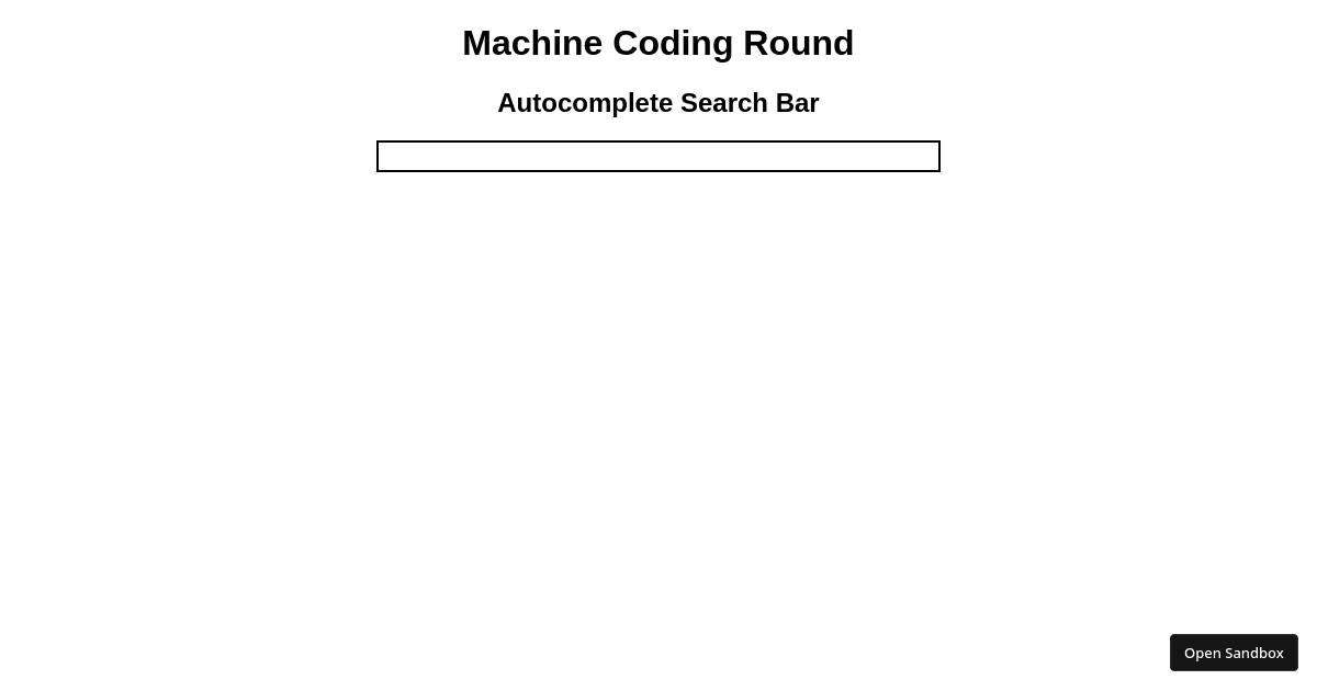 Autocomplete Search Bar - Codesandbox