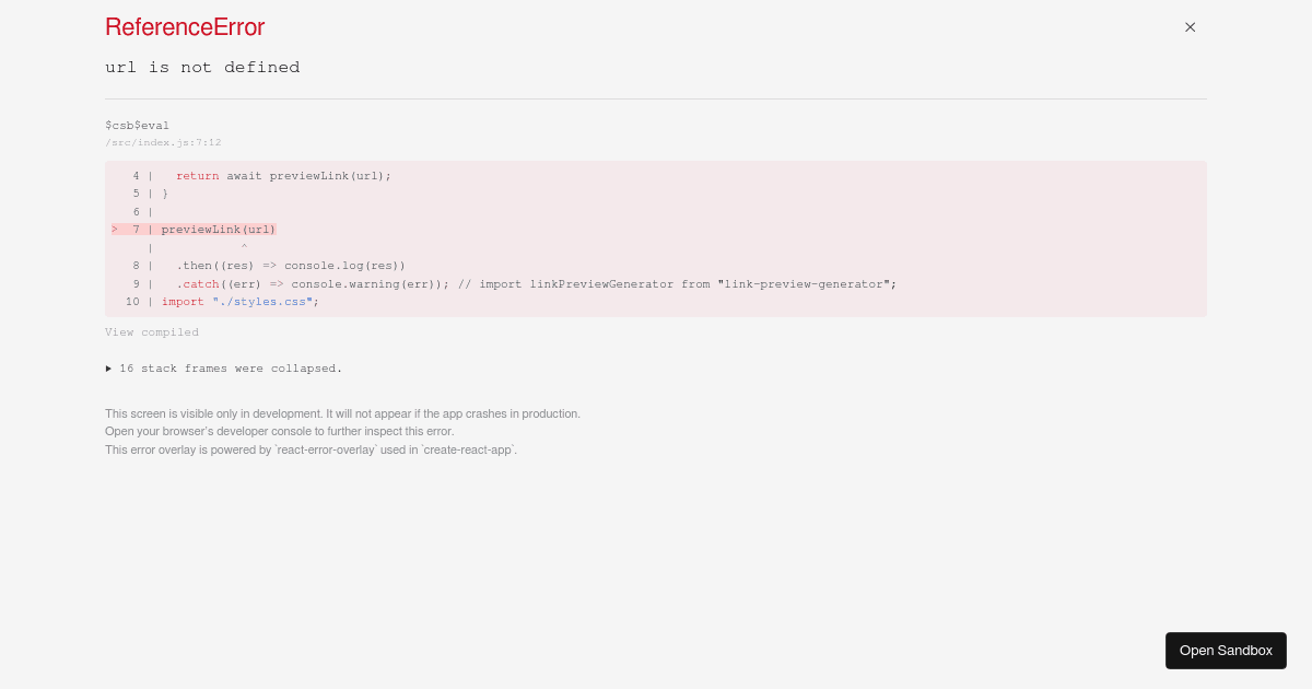 Link preview (forked) - Codesandbox