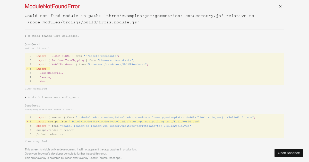 Vue + Vite + Trois JS + Three.js (forked) - Codesandbox