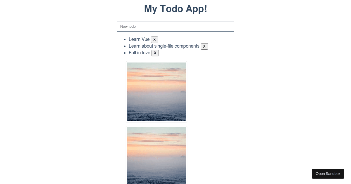 Simple Todo App with Vue - Codesandbox