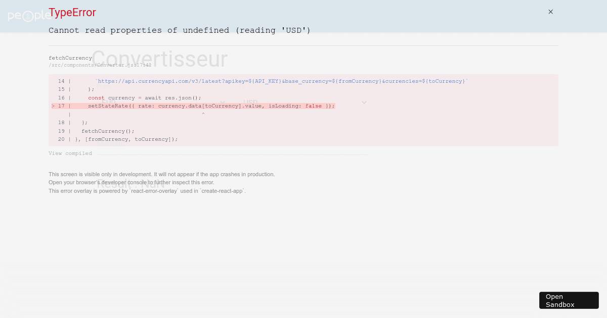 TP convertisseur (forked) - Codesandbox