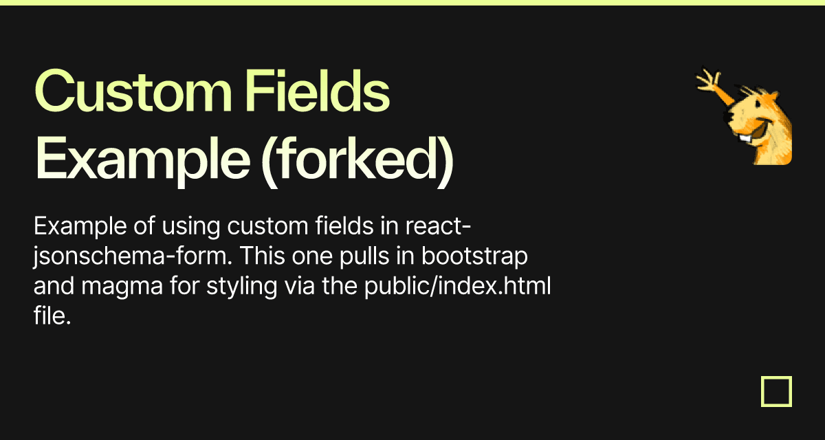 Custom Fields Example (forked) - Codesandbox