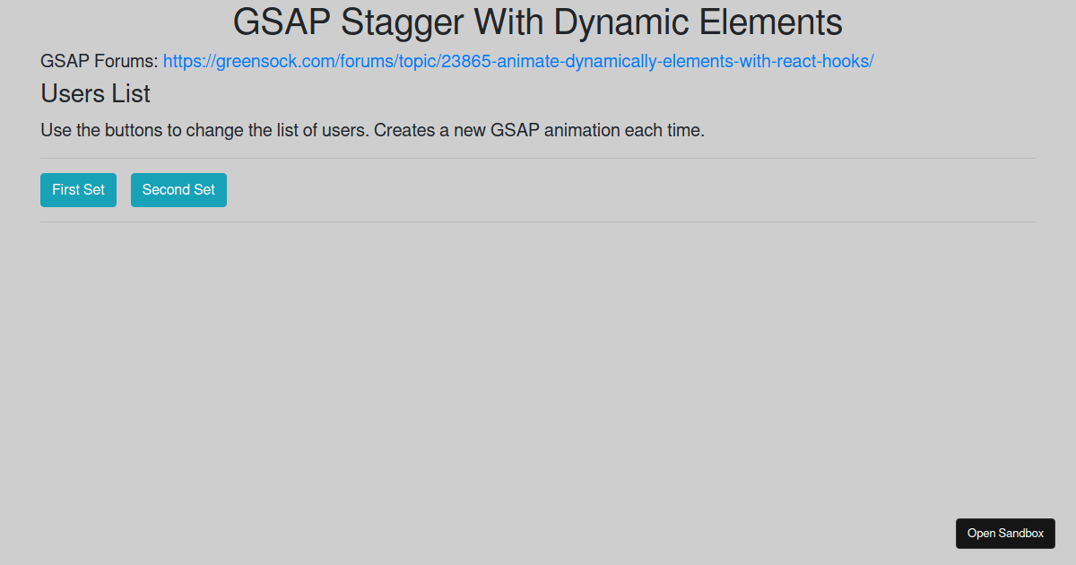 gsap-stagger-dynamic-elements - Codesandbox