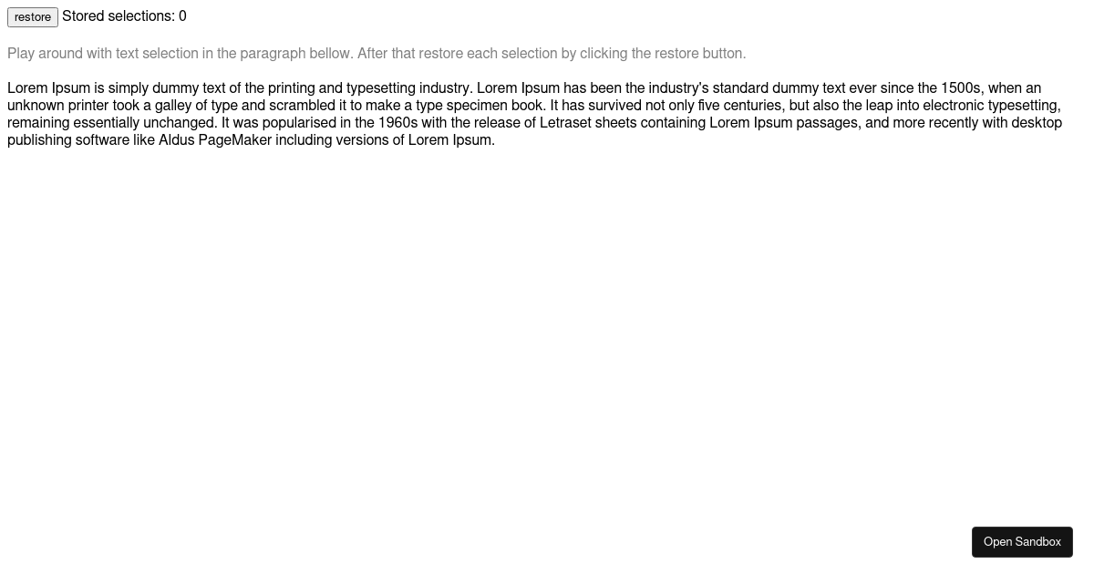 selection-restore - Codesandbox