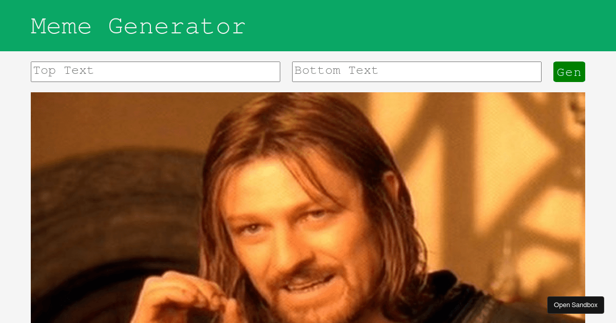 Meme Generator using React - Codesandbox