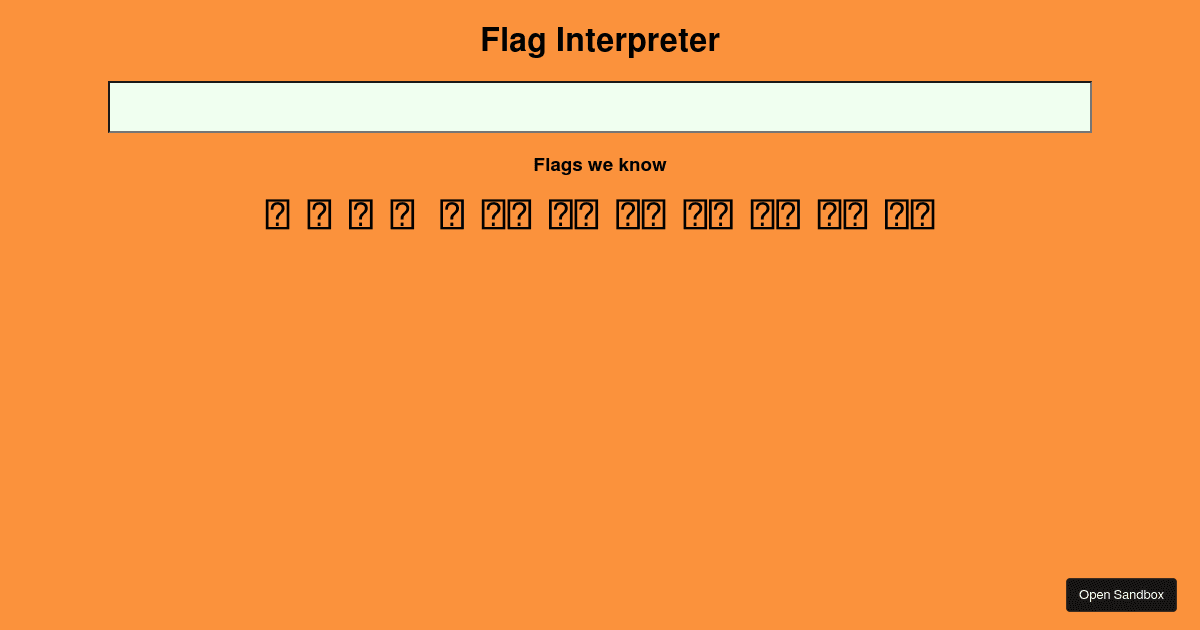 Flag Interpreter - Codesandbox