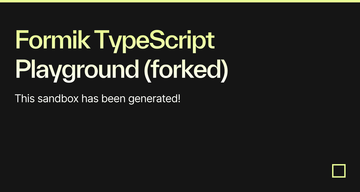 Formik TypeScript Playground (forked) - Codesandbox
