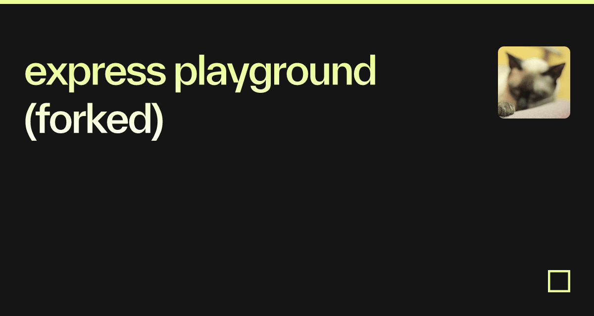 express playground (forked) - Codesandbox