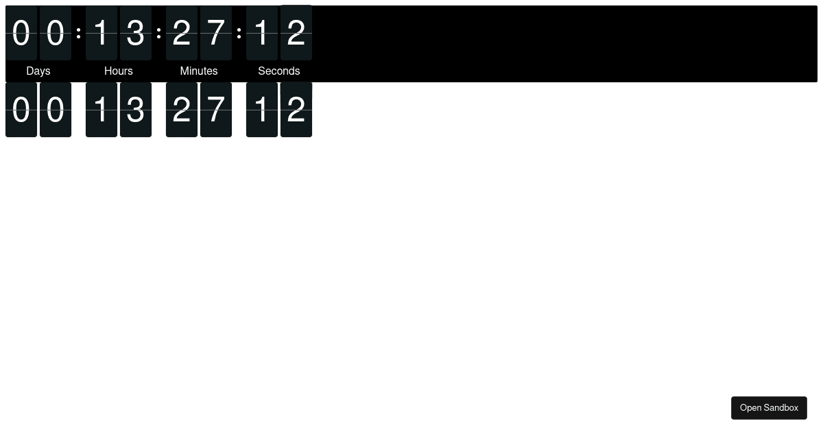 react-flip-clock-countdown Example (forked) - Codesandbox