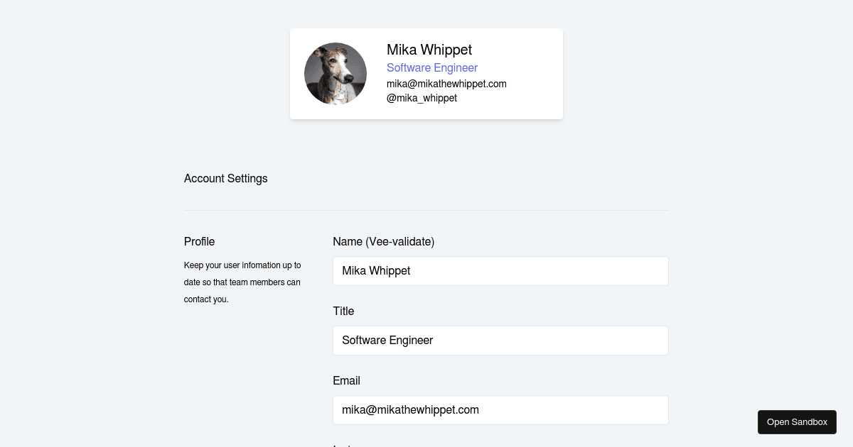 Vuex Form - Codesandbox
