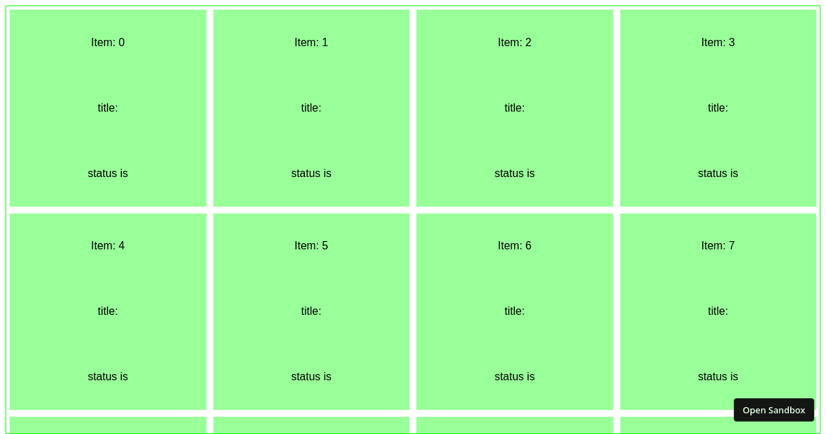 react flex grid react-window (forked) - Codesandbox