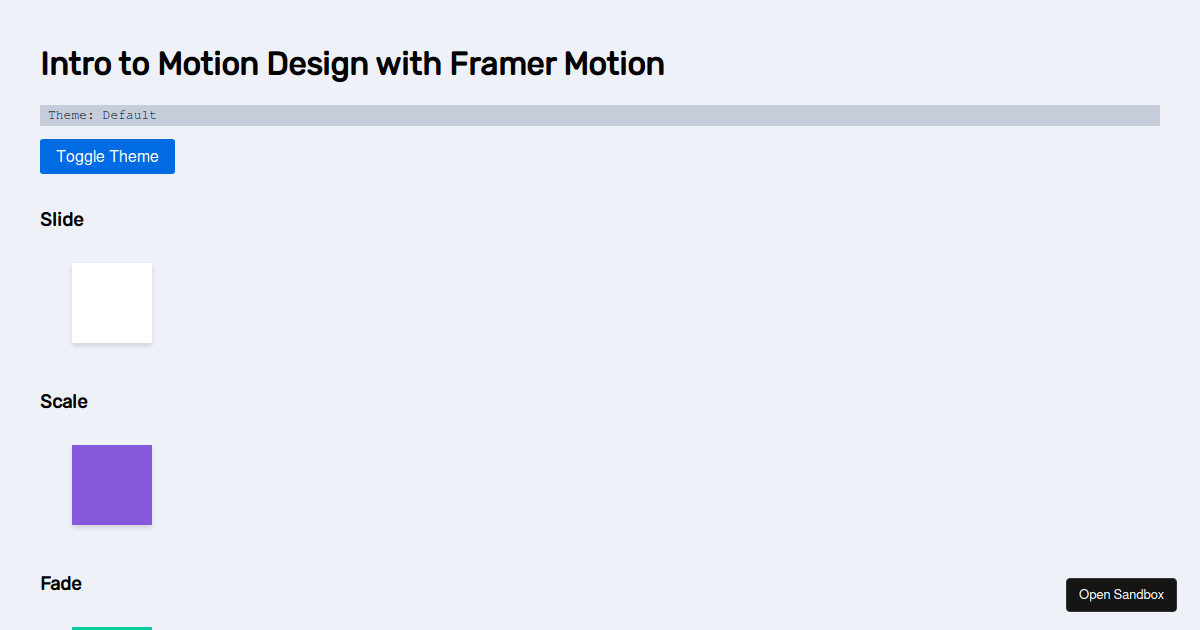 Intro to Motion Design - Codesandbox