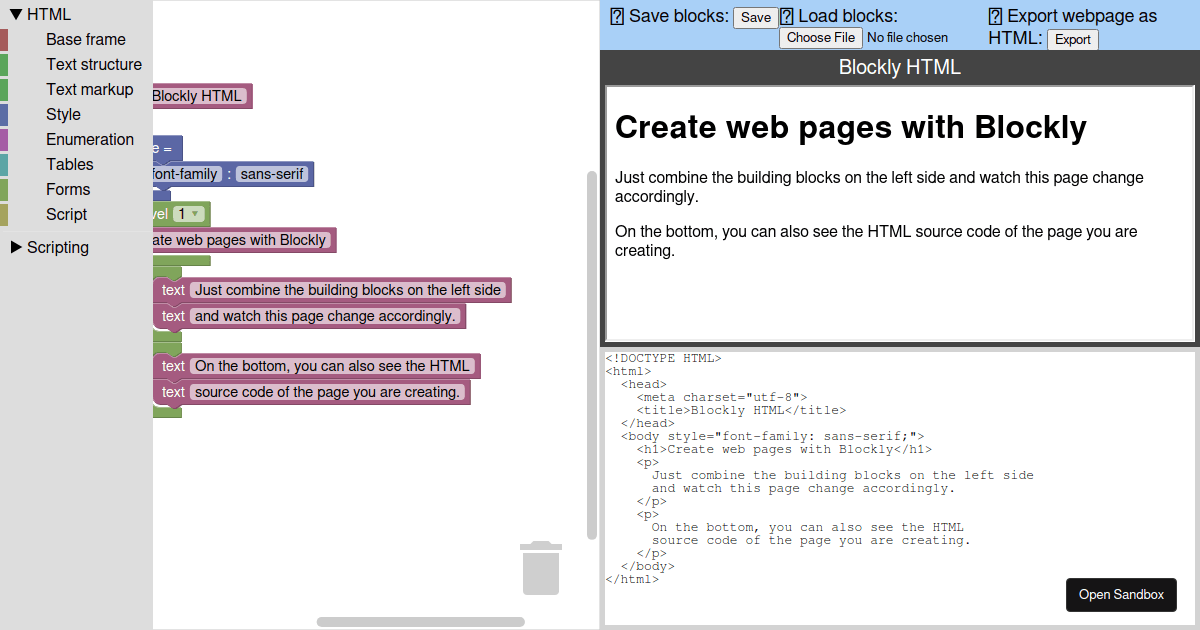 Saving and loading Blockly workspace to/from local storage