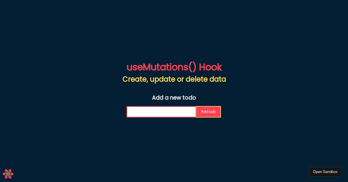 useMutation Demo (forked) - Codesandbox