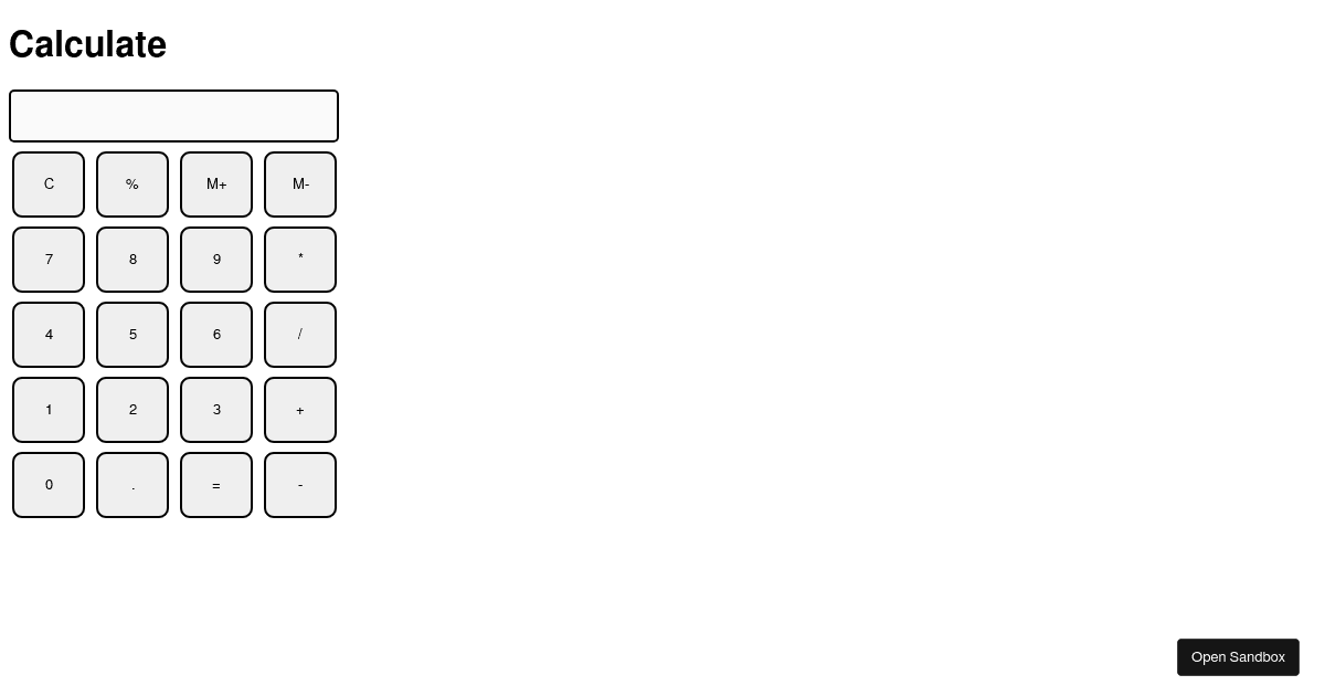Calculator project (forked) - Codesandbox