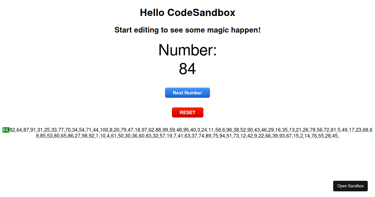 react - Codesandbox