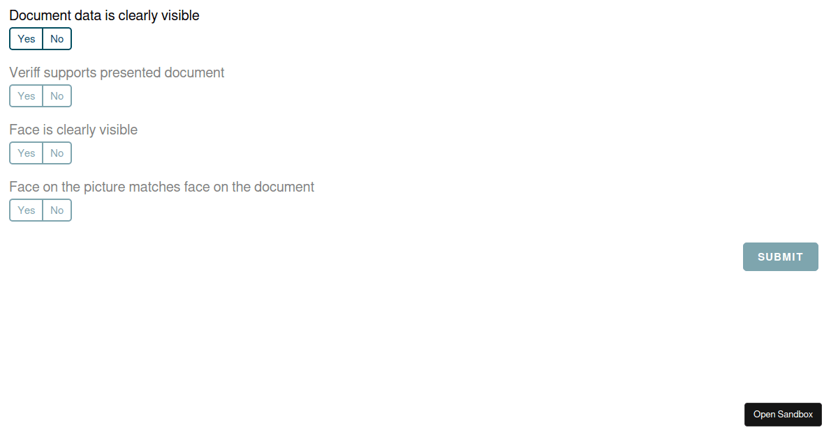Veriff Assignment (forked) - Codesandbox