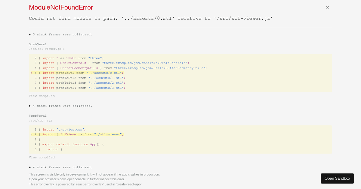 Three.js stl viewer (forked) - Codesandbox
