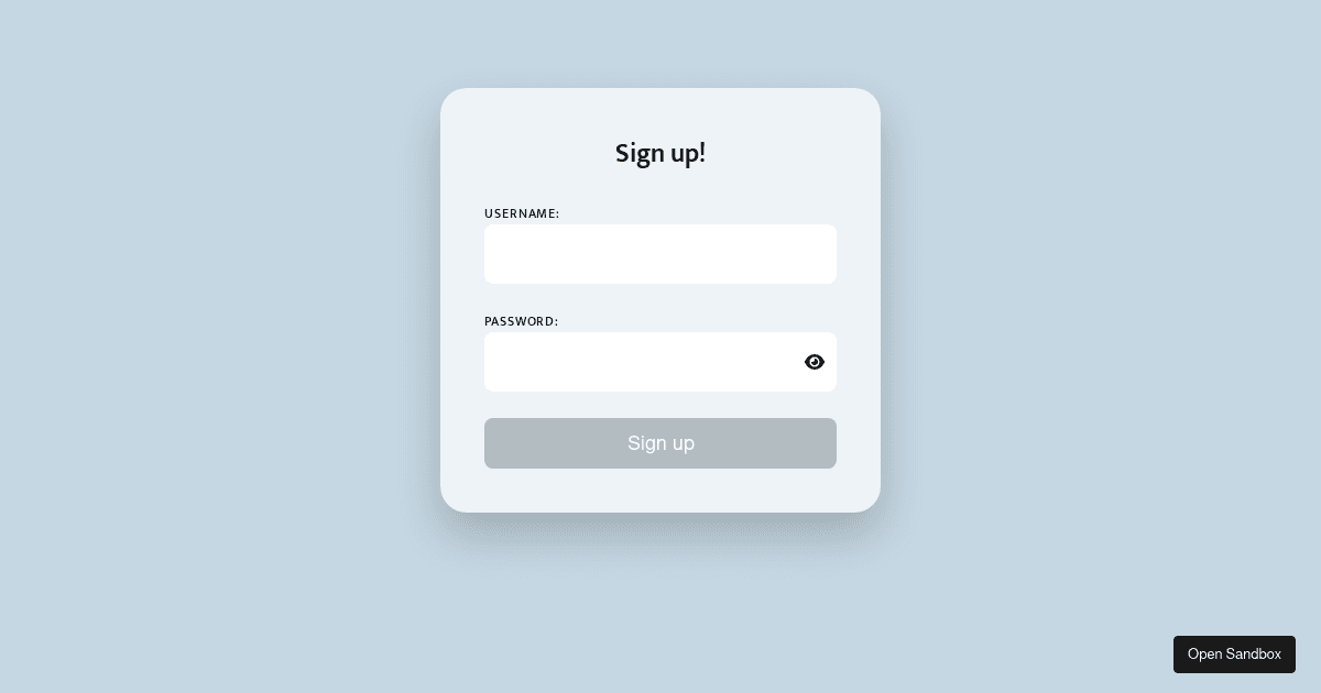 Signup form - Codesandbox