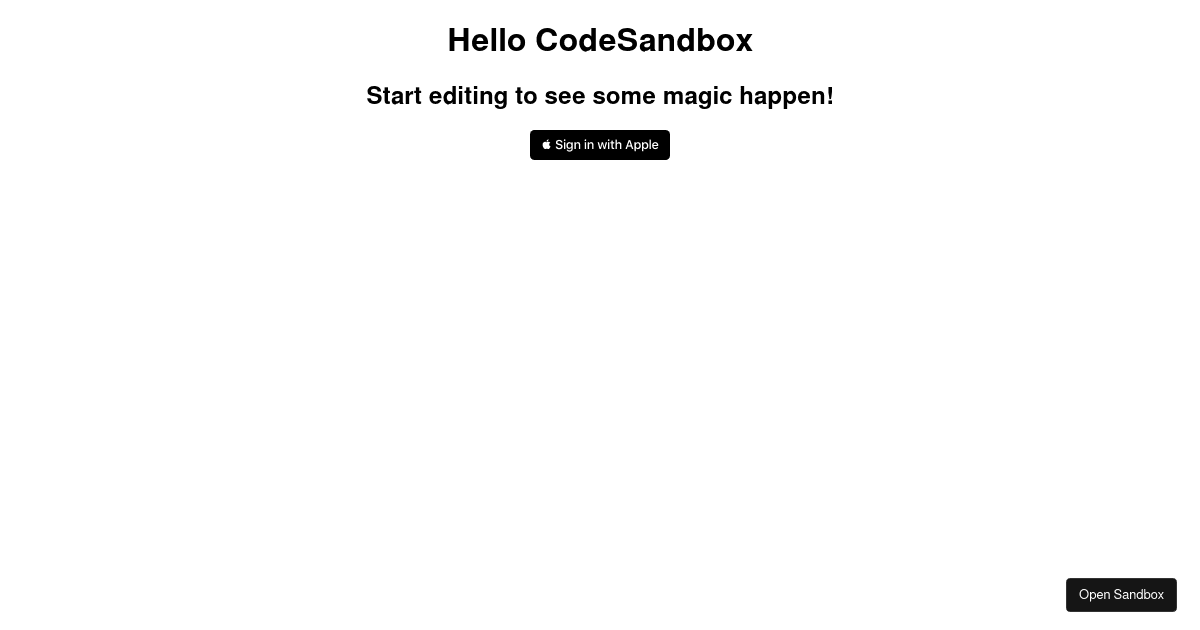 React apple login (forked) - Codesandbox
