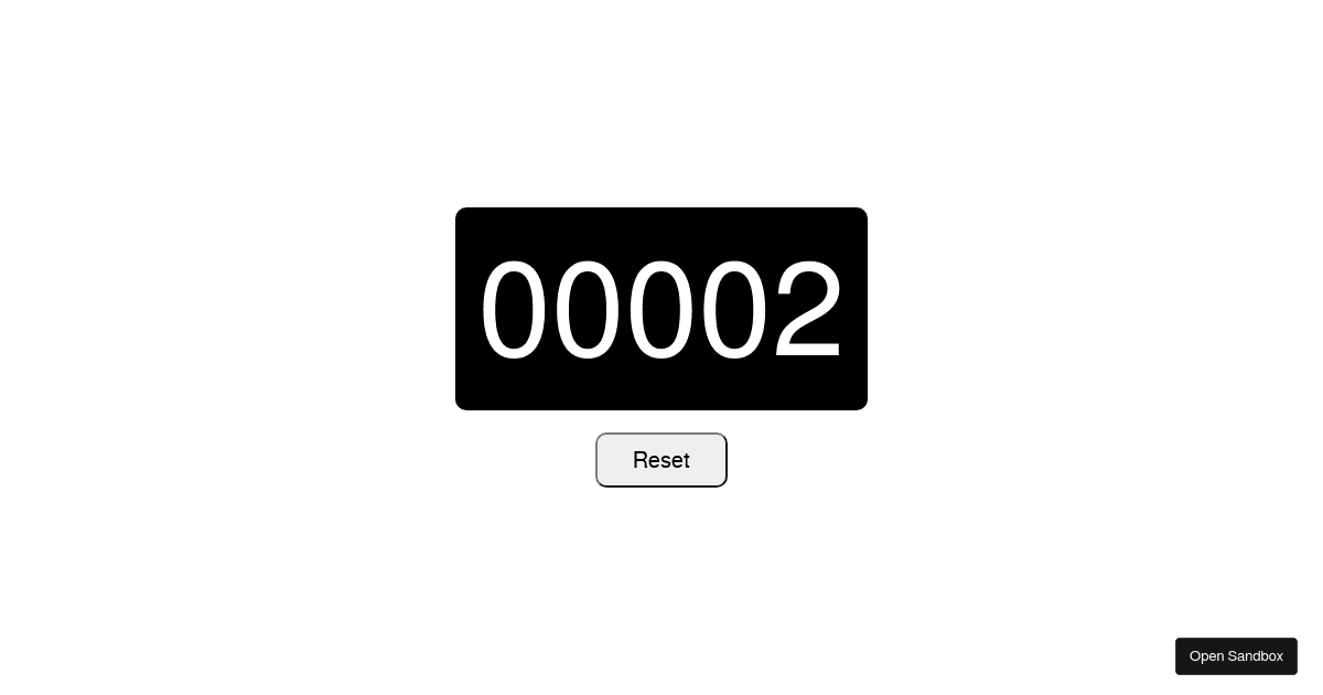Five digit up counter (forked) - Codesandbox