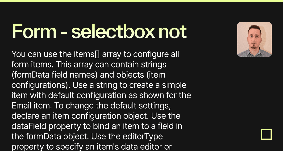 Form - selectbox not working (forked) - Codesandbox
