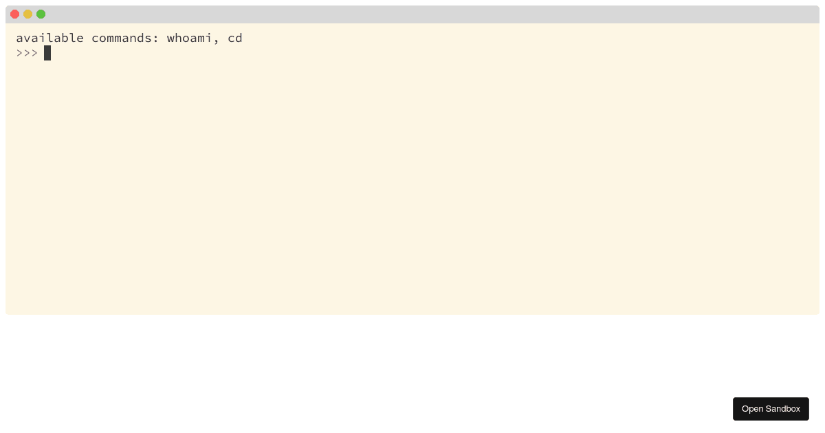 react-terminal-example - Codesandbox image.