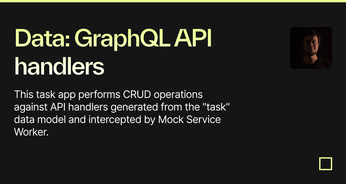 Data: GraphQL API handlers - Codesandbox