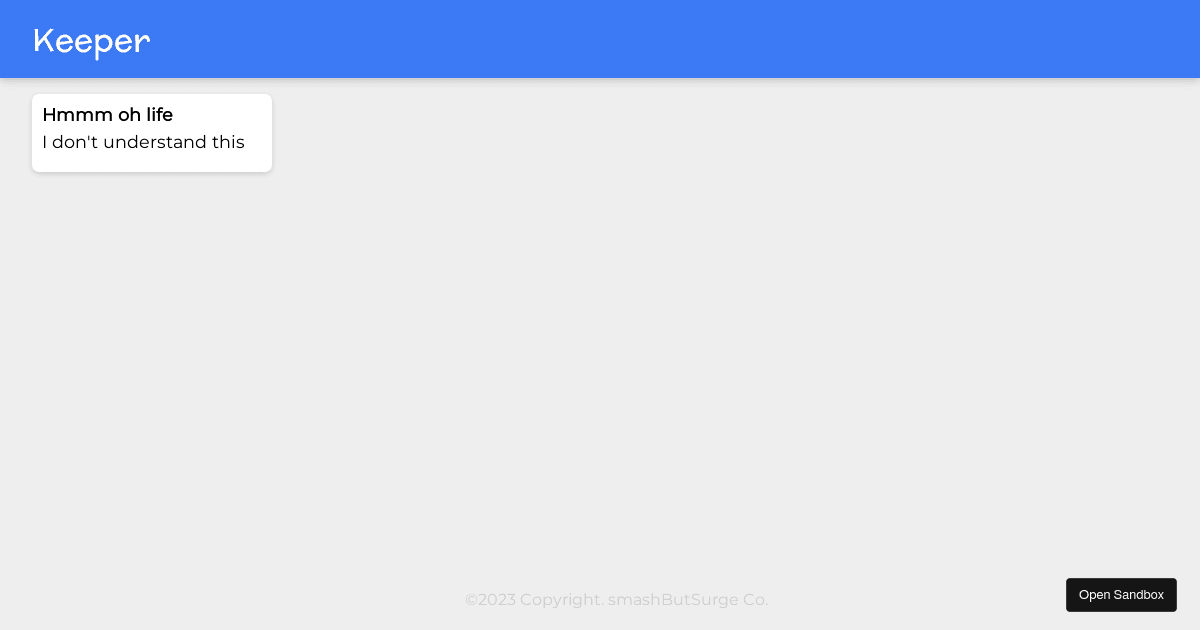 Keeper App Part 1 Starting (forked) - Codesandbox