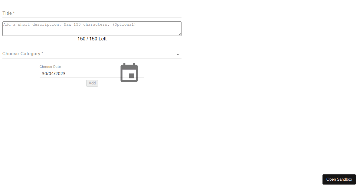 date picker - Codesandbox