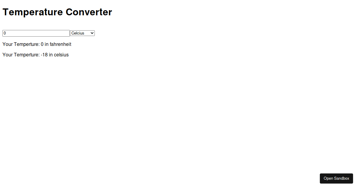 React-Temperature Converter - Codesandbox