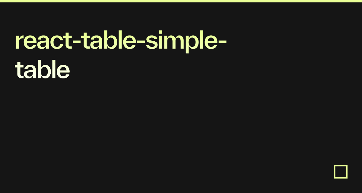 reacttablesimpletable Codesandbox